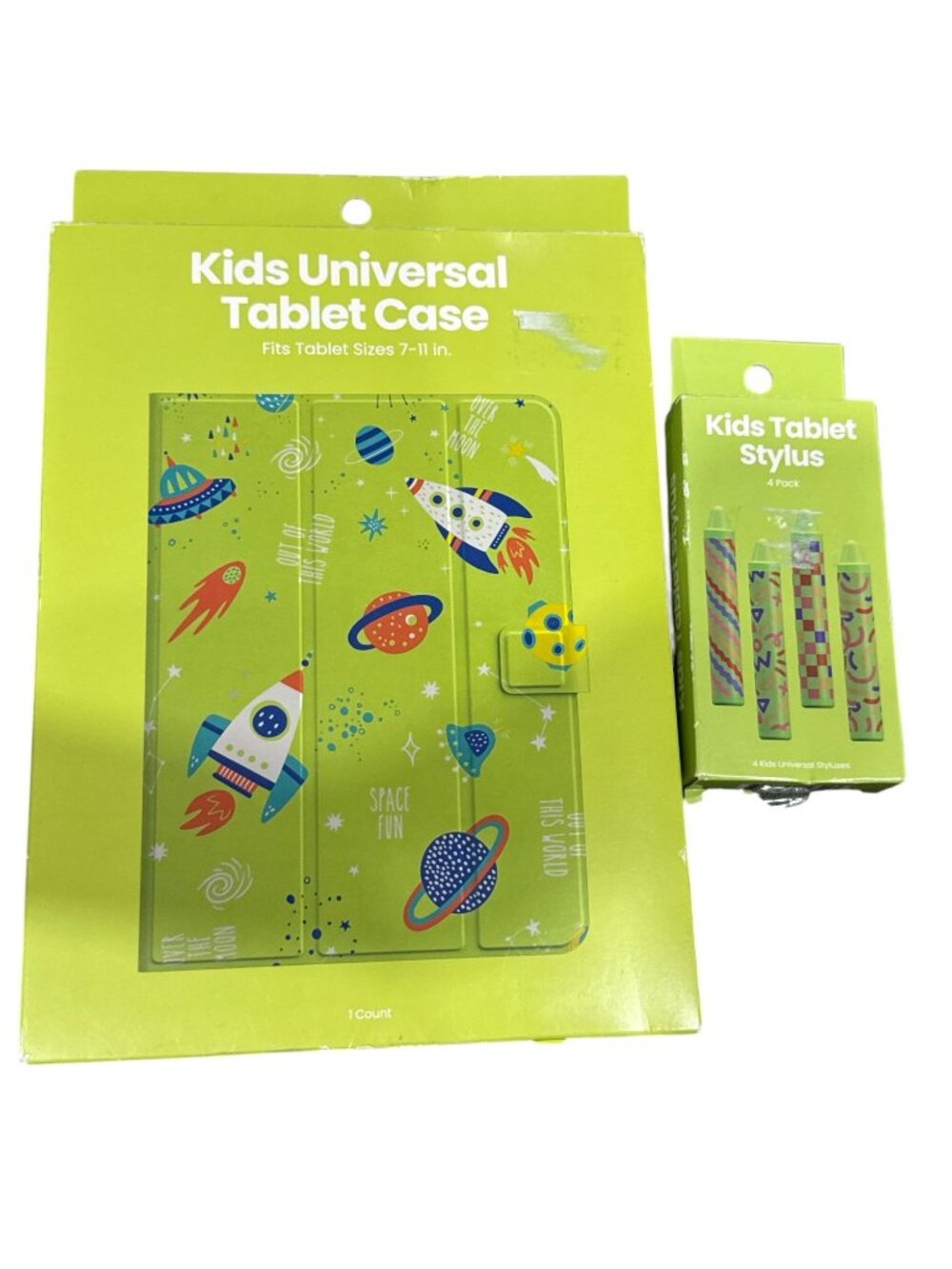Kids Universal Tablet Case & Stylus Set Fits 7-11 Inch Tablets With Space Theme